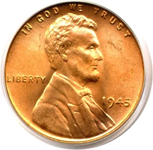 image for: 1945 1c PCGS MS66 RD Ex: Omaha Bank Hoard