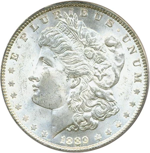 image for: Hot 50 VAM: 1889 $1 VAM 18 Doubled Ear PCGS MS64