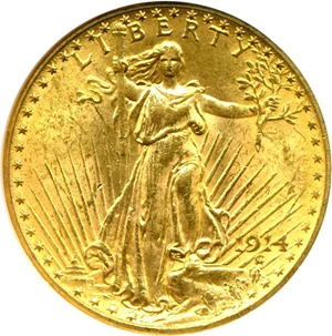 image for: 1914 $20 NGC MS63