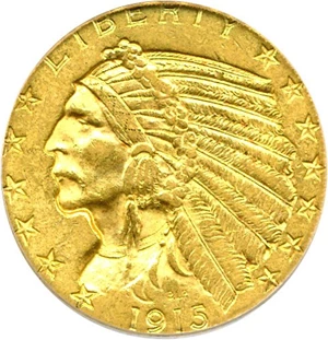 image for: 1915 $5 PCGS MS61
