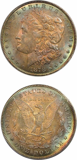 image for: 1878 7/8TF $1 Strong VAM 36 7/4 PCGS MS64 * Color *