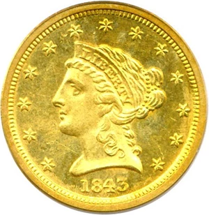 image for: 1843-O $2 1/2 PCGS MS63