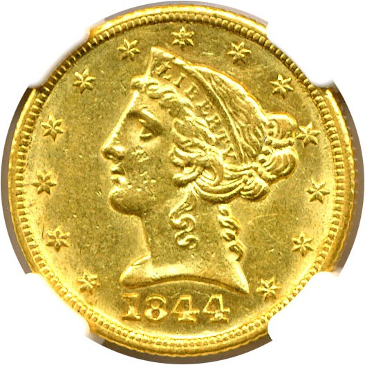 image for: 1844-C $5  NGC MS60