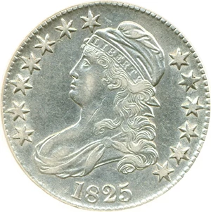 image for: 1825 50c DGS AU50 (O-111; Cleaned)