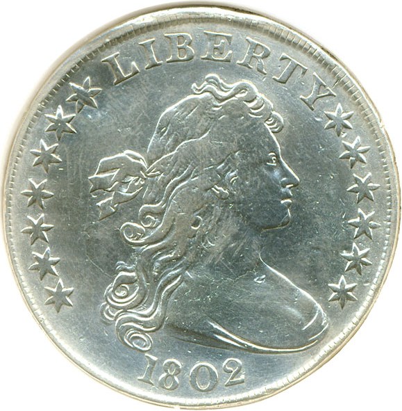 image for: 1802 $1 Close Date DGS F15  (BB-241, B-6; Polished, Repaired)