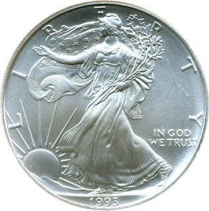 image for: 1993 $1 Silver Eagle NGC MS68