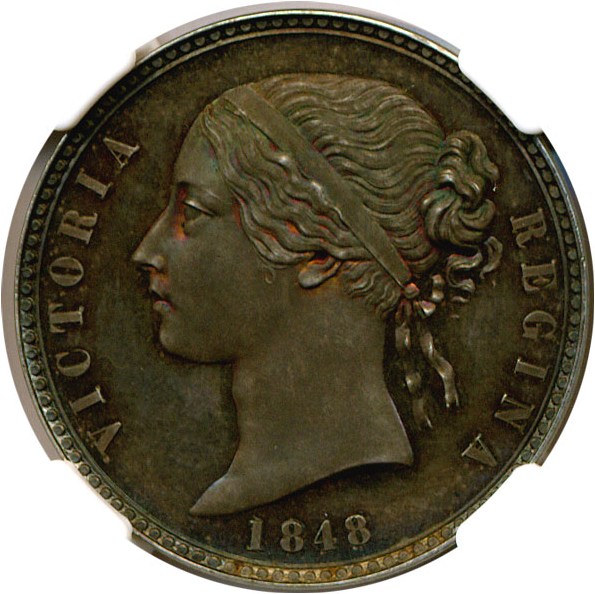 image for: Great Britain: 1848 Pattern Florin NGC Proof 65 (ESC-902)