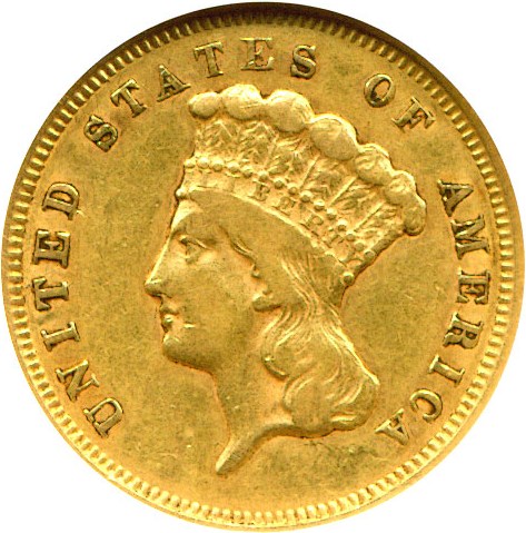 image for: 1857-S $3  NGC XF40