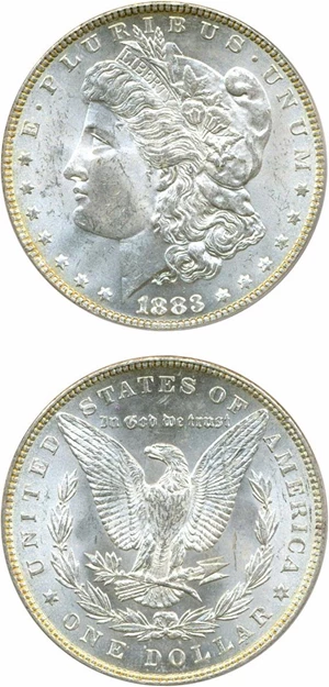 image for: Top 100 VAM: 1883 $1 VAM 10 Sextupled Stars PCGS MS63