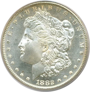 image for: Hit List 40 VAM: 1882-CC $1 VAM 2C PCGS MS66 PL