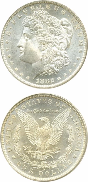 image for: Top 100 VAM: 1882-O $1 VAM 4 Small Dot ANACS MS64