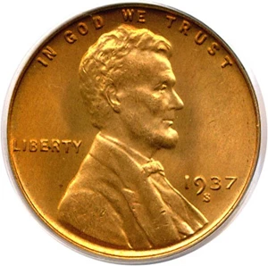 image for: 1937-S 1c PCGS MS67 RD