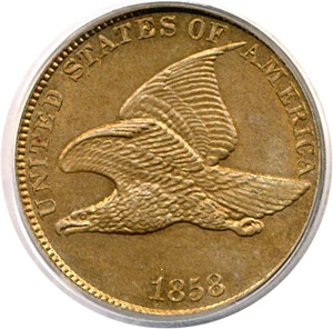 image for: 1858 1c Large Letters PCGS MS65