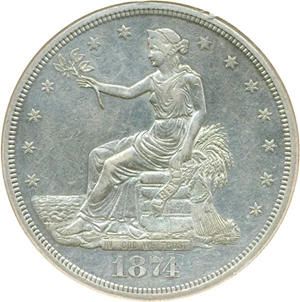image for: 1874-CC Trade $ DGS AU50 (Cleaned)