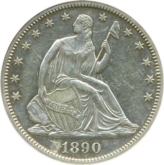image for: 1890 50c DGS Proof 58  (Lightly Cleaned,  Lightly Scratched)