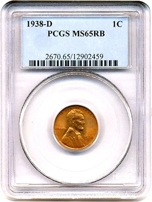 image for: 1938-D 1c PCGS MS65 RB