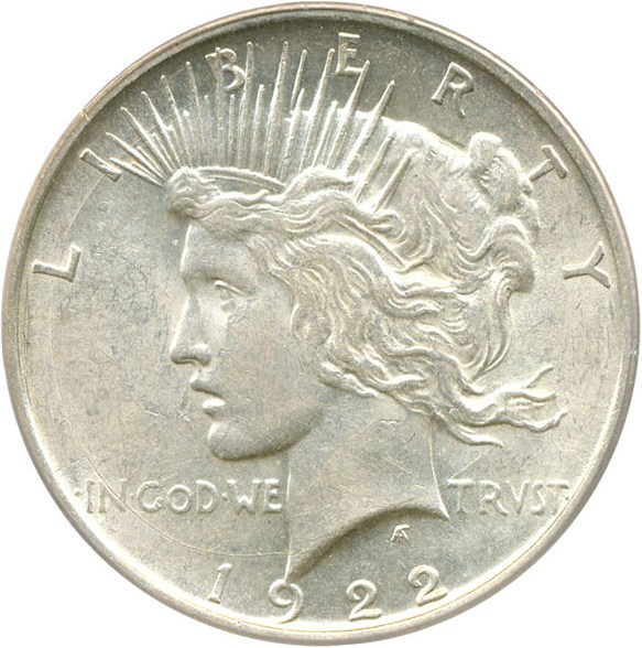 image for: Top 50 VAM: 1922-D $1 ICG AU58 (VAM 3  Doubled Leaves)