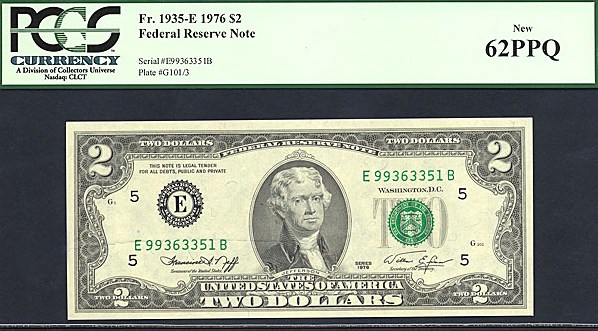 image for: Fr.1935E 1976 $2  PCGS CU62  [E99363351B]