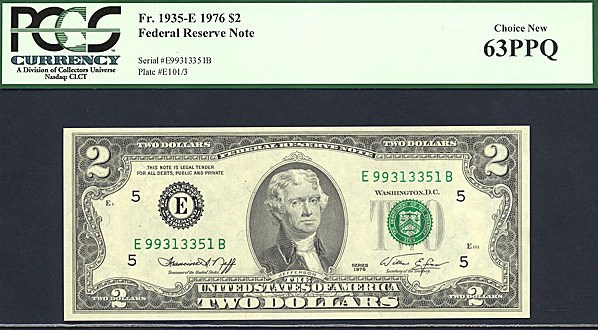 image for: Fr.1935E 1976 $2  PCGS Choice CU63 PPQ [E99313351B]