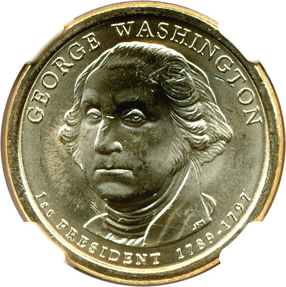 image for: Error: 2007-P $1 Washington - Missing Edge Lettering NGC MS64 