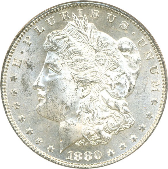 image for: Hot 50 VAM: 1880/9-S $1 VAM 11  0/9 Overdate PCGS MS63