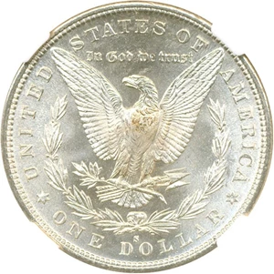 image for: Top 100 VAM: 1880-S $1 VAM 8 8/7 Medium S NGC MS67