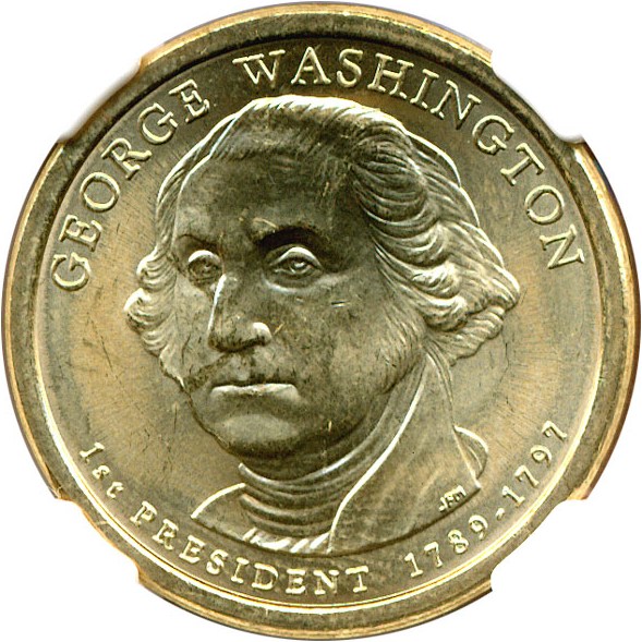 image for: Error: 2007-P $1 Washington - Missing Edge Lettering NGC MS64 