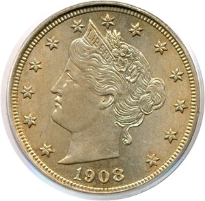 image for: 1908 5c PCGS MS60