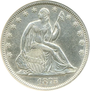 image for: 1875 50c DGS AU53 (Cleaned)