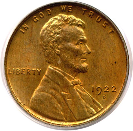 image for: 1922-D 1c  PCGS MS65 RD Ex:  LaBute Collection