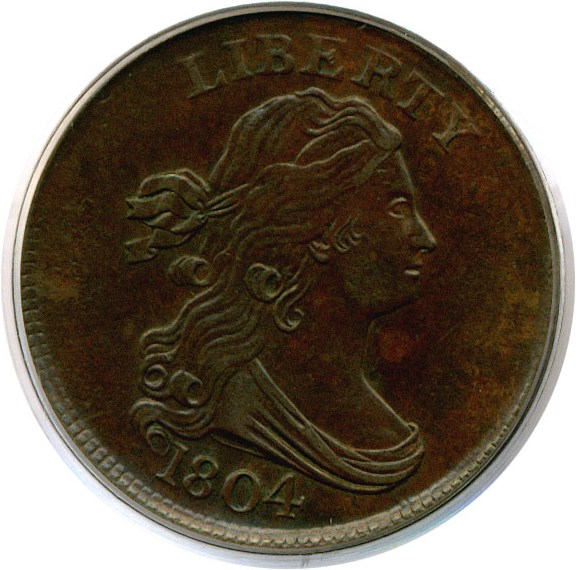 image for: 1804 1/2c Cross 4-Stems PCGS/CAC AU55