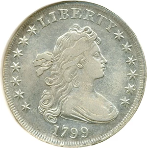 image for: 1799 $1 DGS VF30 (BB-157, B-5; Lightly Cleaned, Repaired)