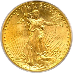 image for: 1911-S $20 PCGS MS65