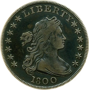 image for: 1800 $1 Wide Date-Low 8 DGS VF25 (BB-190, B-10; Cleaned and Retoned)
