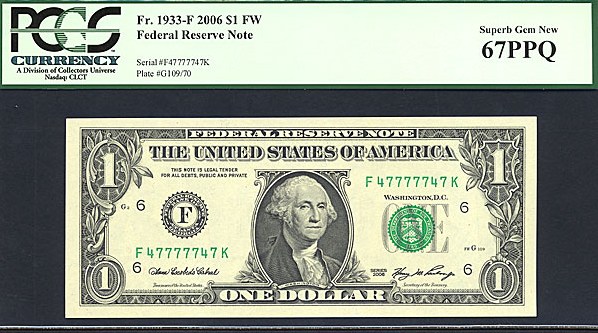 image for: Fr.1933F 2006 $5 Fort Worth, TX PCGS Gem CU67 PPQ [F47777747K] *Fancy Serial* 