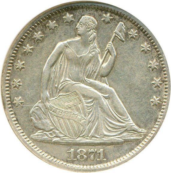 image for: 1871-S 50c DGS AU53  (Cleaned)