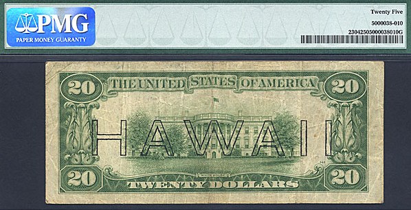 image for: Fr.2304 1934 $20 Hawaiian PMG VF25  [L34046780A]