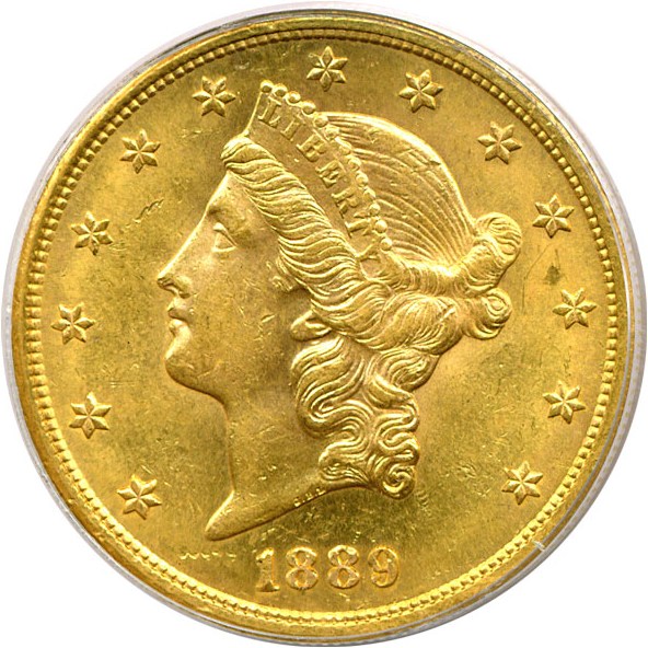 image for: 1889-S $20  PCGS MS62