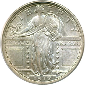 image for: 1917-D 25c Ty.1 PCGS AU58 FH