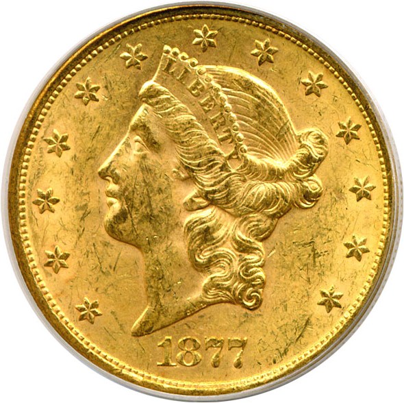 image for: 1877-S $20  PCGS MS60