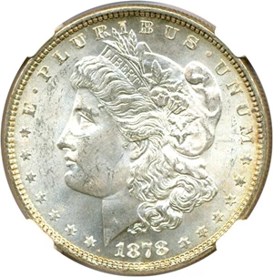 image for: Top 100 VAM: 1878 7TF $1 Rev. '78 VAM 100 NGC MS64 (Type 1 Obverse)