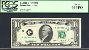image for: 1969C $10 PCGS Gem CU66 PPQ (Fr.2021K)