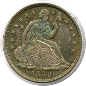 image for: 1838 H10c No Drapery PCGS/CAC MS65