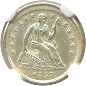 image for: Mint Error: 1857-O H10c NGC MS62 - Broadstruck