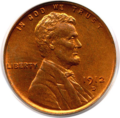 image for: 1912-D 1c  PCGS MS65 RD