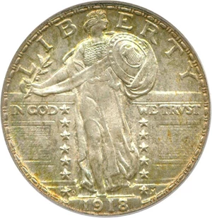 image for: 1918-D 25c PCGS/CAC MS64 FH * Color *