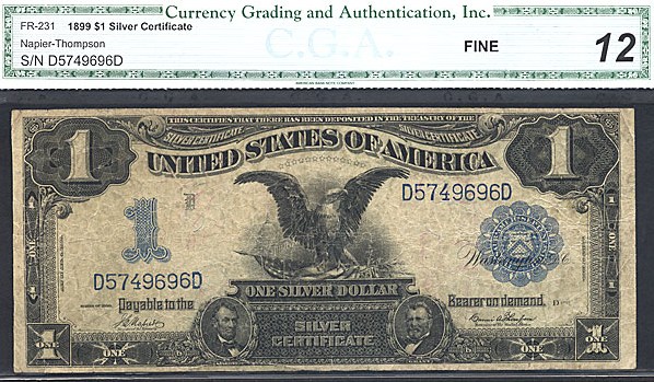 image for: Fr.231 1899 $1 Black Eagle CGA F12  [D5749696D]