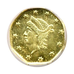 image for: Cal Gold: 1856 25c NGC MS64 (BG-111)