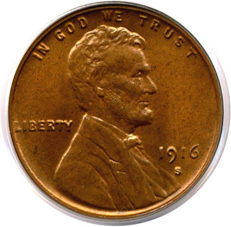 image for: 1916-S 1c  PCGS MS64 RB