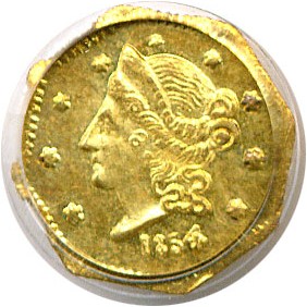 image for: Cal Gold: 1854 50c PCGS MS63 OGH (BG-305)